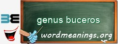 WordMeaning blackboard for genus buceros